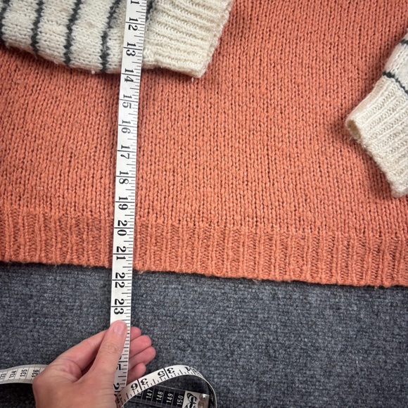 MADEWELL Women’s Balloon-Sleeve Pullover Sweater Colorblock peach/brown - Medium - Picture 8 of 8